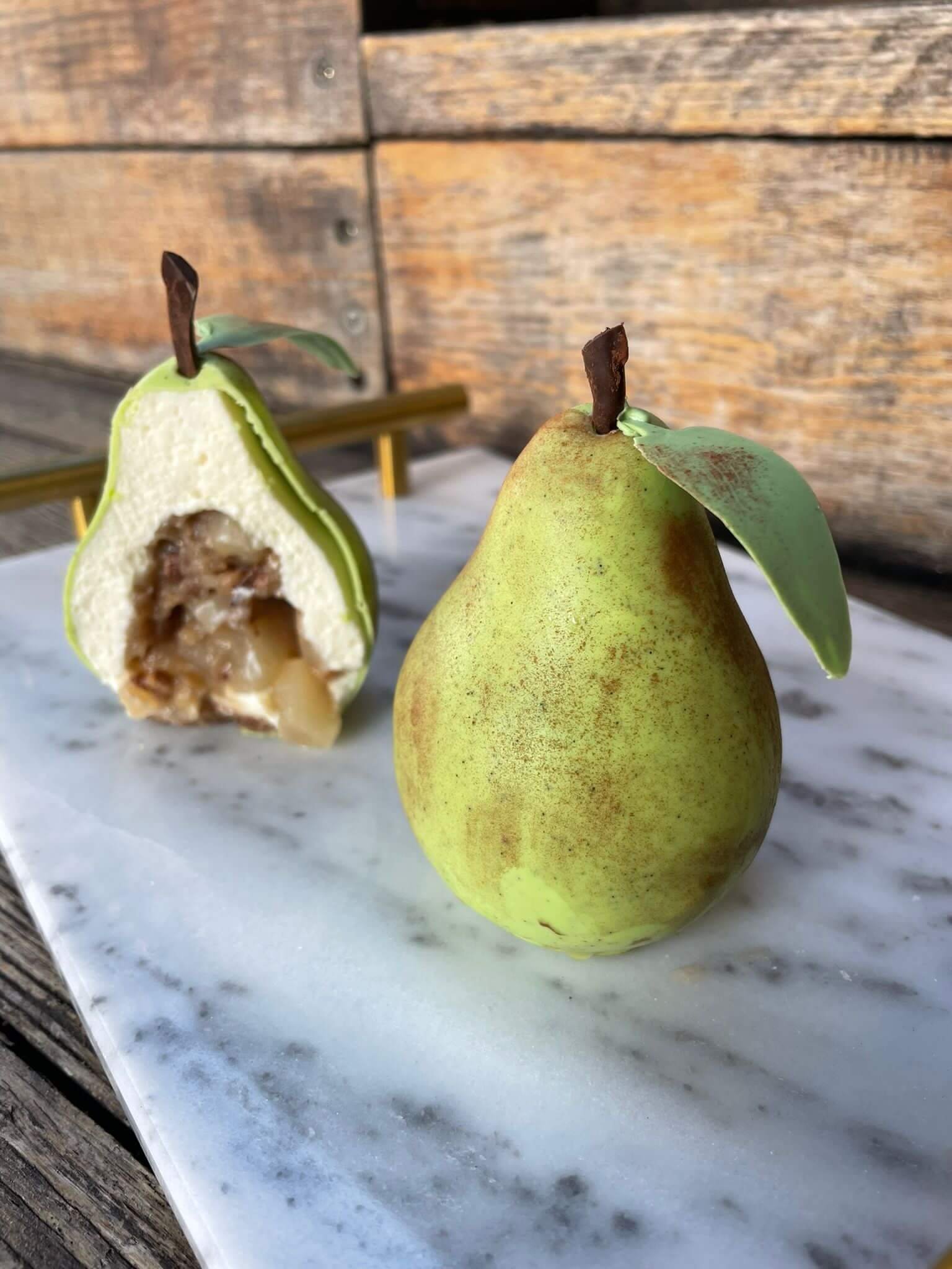"Gâteau trompe-l’œil en forme de poire"