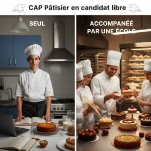 Candidat libre en train de préparer son CAP Pâtissier – formation à distance ou autodidacte