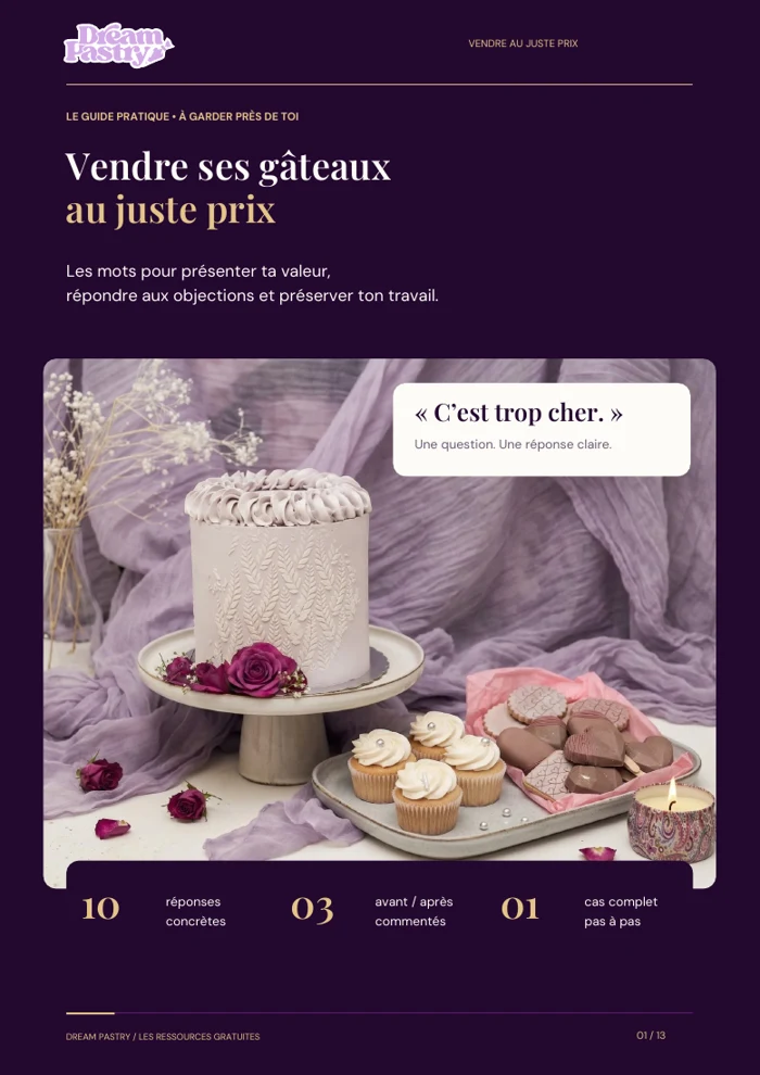 Couverture du guide Dream Pastry : vendre ses gâteaux au juste prix